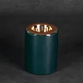Świecznik ceramiczny AMORA 2 o lśniącej powierzchni ze złotym detalem - ∅ 8 x 10 cm - zielony 1