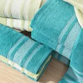 Ręcznik z żakardową bordiurą w romby - 70 x 140 cm - brązowy 6