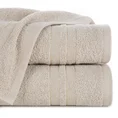 Ręcznik GALA bawełniany z  bordiurą w paski podkreślone błyszczącą nicią - 30 x 50 cm - beżowy 1