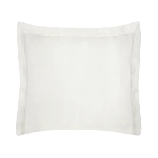 NOVA COLOUR Poszewka na poduszkę bawełniana z satynowym połyskiem i ozdobną kantą - 50 x 60 cm - kremowy