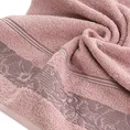 Ręcznik SYLWIA z żakardową kwiatową bordiurą - 50 x 90 cm - pudrowy 5