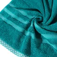 Ręcznik z żakardową bordiurą w pasy - 70 x 140 cm - turkusowy 6