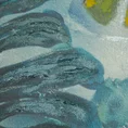 Obraz BOTANIC ręcznie malowany na płótnie z błyszczącymi akcentami - 60 x 150 cm - niebieski 2