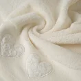 Ręcznik KAMILA bawełniany z ozdobną  bordiurą w formie serc wypełnionych różyczkami - 70 x 140 cm - kremowy 5