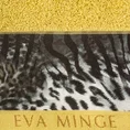 EWA MINGE Ręcznik AGNESE  z bordiurą zdobioną designerskim nadrukiem z motywem zwierzęcym - 50 x 90 cm - musztardowy 2