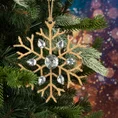 Świąteczna ozdoba choinkowa  śnieżynka z koralików i lśniących kryształów - 13 x 1 x 15 cm - brązowy 1