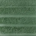 Ręcznik z ozdobną bordiurą w pasy - 70 x 140 cm - butelkowy zielony 2
