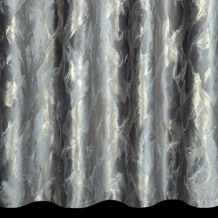 Zasłona MELODY z miękkiego welwetu ze złocistym nadrukiem z efektem 3D Zasłona MELODY z miękkiego welwetu ze złocistym nadrukiem z efektem 3D - 140 x 250 cm