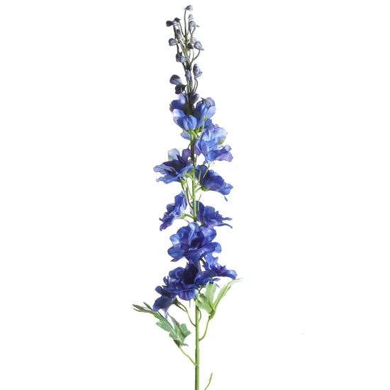 OSTRÓŻKA OGRODOWA sztuczny kwiat dekoracyjny z płatkami z jedwabistej tkaniny - 80 cm - ciemnoniebieski