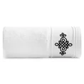 Ręcznik z bordiurą zdobioną ornamentowym haftem - 50 x 90 cm - biały 3
