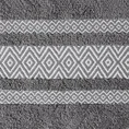 Ręcznik z żakardową bordiurą w romby - 70 x 140 cm - stalowy 2