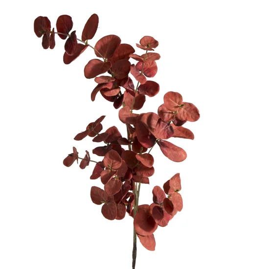 Gałązka z czerwonymi listeczkami, sztuczny kwiat dekoracyjny - dł.90cm dł.liśći 50cm - czerwony