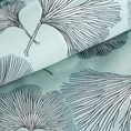 NOVA PRINT Komplet pościeli z satyny bawełnianej z motywem liści miłorzębu - 220 x 200 cm - miętowy 4
