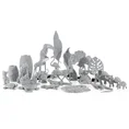 Pantera - figurka dekoracyjna ELDO o drobnym strukturalnym wzorze, srebrna - 12 x 8 x 23 cm - srebrny 3