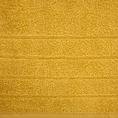 Ręcznik bawełniany DALI z bordiurą w paseczki przetykane srebrną nitką - 70 x 140 cm - musztardowy 2