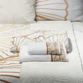 LIMITED COLLECTION ręcznik LUNA 3 z miękkiej bawełny z żakardową bordiurą z motywem liści miłorzębu BLASK BIELI - 70 x 140 cm - biały 8