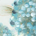 Obraz HORTENSJE ręcznie malowany na płótnie z niebieskimi kwiatami - 60 x 60 cm - turkusowy 2