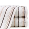 Ręcznik LIVIA  z kolorowymi paskami tkanymi we wzór jodełki - 30 x 50 cm - kremowy 1