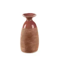 Dwukolorowy wazon ELDA z glinki ceramicznej - 17 x 16 x 31 cm - czerwony 2