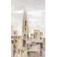 Obraz CITY ręcznie malowany na płótnie widok miasta - 60 x 100 cm - złoty 1