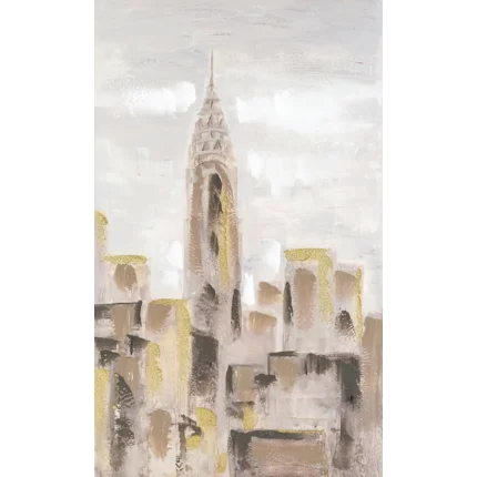 Obraz CITY ręcznie malowany na płótnie widok miasta Obraz CITY ręcznie malowany na płótnie widok miasta - 60 x 100 cm
