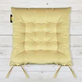 Dwustronna welwetowa poduszka siedziskowa na krzesło z szesnastoma pikowaniami, gramatura 260 g/m2 - 40 x 40 x 6 cm - jasnożółty 1