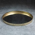 Okrągła taca dekoracyjna SANY z lustrzanym blatem i obrzeżem z metalu, złota - ∅ 30 x 3 cm - złoty 1