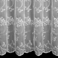 Tkanina firanowa matowa zdobiona na całej powierzchni roślinnym ornamentem - 280 cm - biały 3