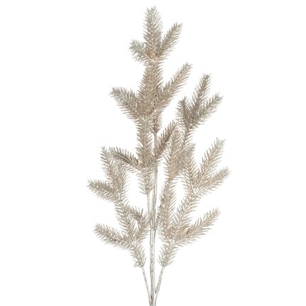 Zimowa gałązka subtelnie lśniąca 20 x 50 cm srebrny