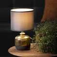 Lampka stołowa BELISA na dwukolorowej ceramicznej podstawie z abażurem z matowej tkaniny - ∅ 18 x 30 cm - stalowy 5