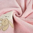 Ręcznik BABY z kapturkiem i naszywaną aplikacją z misiem - 100 x 100 cm - różowy 4