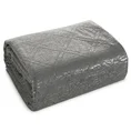DESIGN 91 narzuta welwetowa pikowana metodą hot press w wzór karo - 170 x 210 cm - stalowy 2