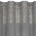 Zasłona LIZA z welwetu z pasem z błyszczącym, cieniowanym nadrukiem - 140 x 250 cm - stalowy 6