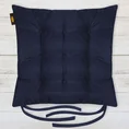 ADORE dwustronna welurowa poduszka siedziskowa na krzesło z dziewięcioma pikowaniami, gramatura 195 g/m2 - 40 x 40 x 6 cm - granatowy 1
