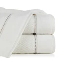 Ręcznik SALADO o ryżowej strukturze ze stebnowaniem i welwetową bordiurą - 50 x 90 cm - kremowy 1