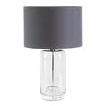Lampa stołowa LILA na podstawie z przezroczystego szkła z abażurem z matowej tkaniny - ∅ 38 x 61 cm - popielaty 5