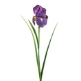 IRYS sztuczny kwiat dekoracyjny z płatkami z jedwabistej tkaniny - 61 cm - fioletowy 1