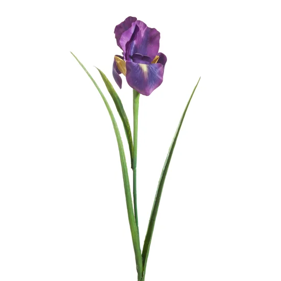 IRYS sztuczny kwiat dekoracyjny z płatkami z jedwabistej tkaniny - 61 cm - fioletowy
