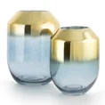 Wazon BETY 3 z dwubarwnego szkła artystycznego granatowo-złoty - 10 x 17 x 24 cm - granatowy/złoty 2