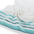 Ręcznik LIVIA  z kolorowymi paskami tkanymi we wzór jodełki - 50 x 90 cm - biały 5