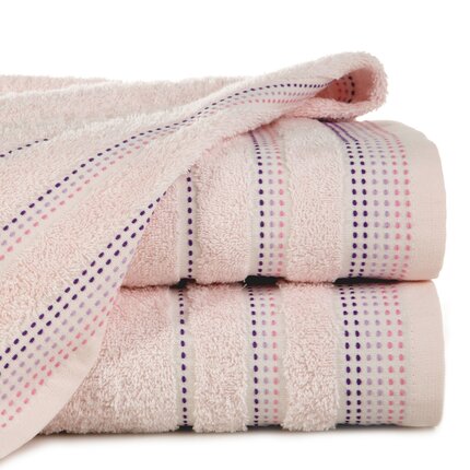 Фото - Рушник Pola Ręcznik  z żakardową bordiurą zdobioną stebnowaniem 50 x 90 cm różowy 