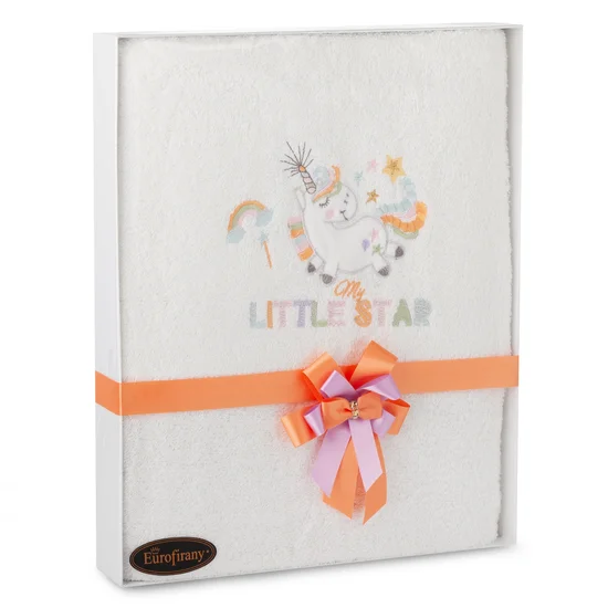 Zestaw prezentowy -  ręcznik z aplikacją dla dziecka w kartonowym opakowaniu - 35 x 30 x 5 cm - biały