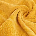 Ręcznik z welurową bordiurą o ryżowej fakturze - 70 x 140 cm - musztardowy 5