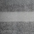 Ręcznik z błyszczącą bordiurą z geometrycznym wzorem - 70 x 140 cm - stalowy 2