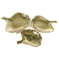 Patera z dolomitu IVA w kształcie liścia miłorzębu złota - 30 x 30 x 5 cm - złoty 3