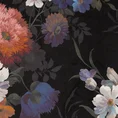 Zasłona KAREN z miękkiego welwetu zdobiona kwiatowym nadrukiem - 140 x 270 cm - czarny 13