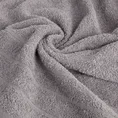 Ręcznik RENI o klasycznym designie z bordiurą w formie trzech tkanych paseczków - 30 x 50 cm - srebrny 5