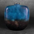 Wazon CAREN ze szkła artystycznego ręcznie malowany - 27 x 10 x 34 cm - niebieski 1