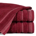 Ręcznik POLA z żakardową bordiurą zdobioną stebnowaniem - 50 x 90 cm - bordowy 1