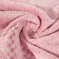Ręcznik BAMBO02 w kolorze różowym, z domieszką włókien bambusowych, z ozdobną bordiurą z geometrycznym wzorem - 70 x 140 cm - różowy 5